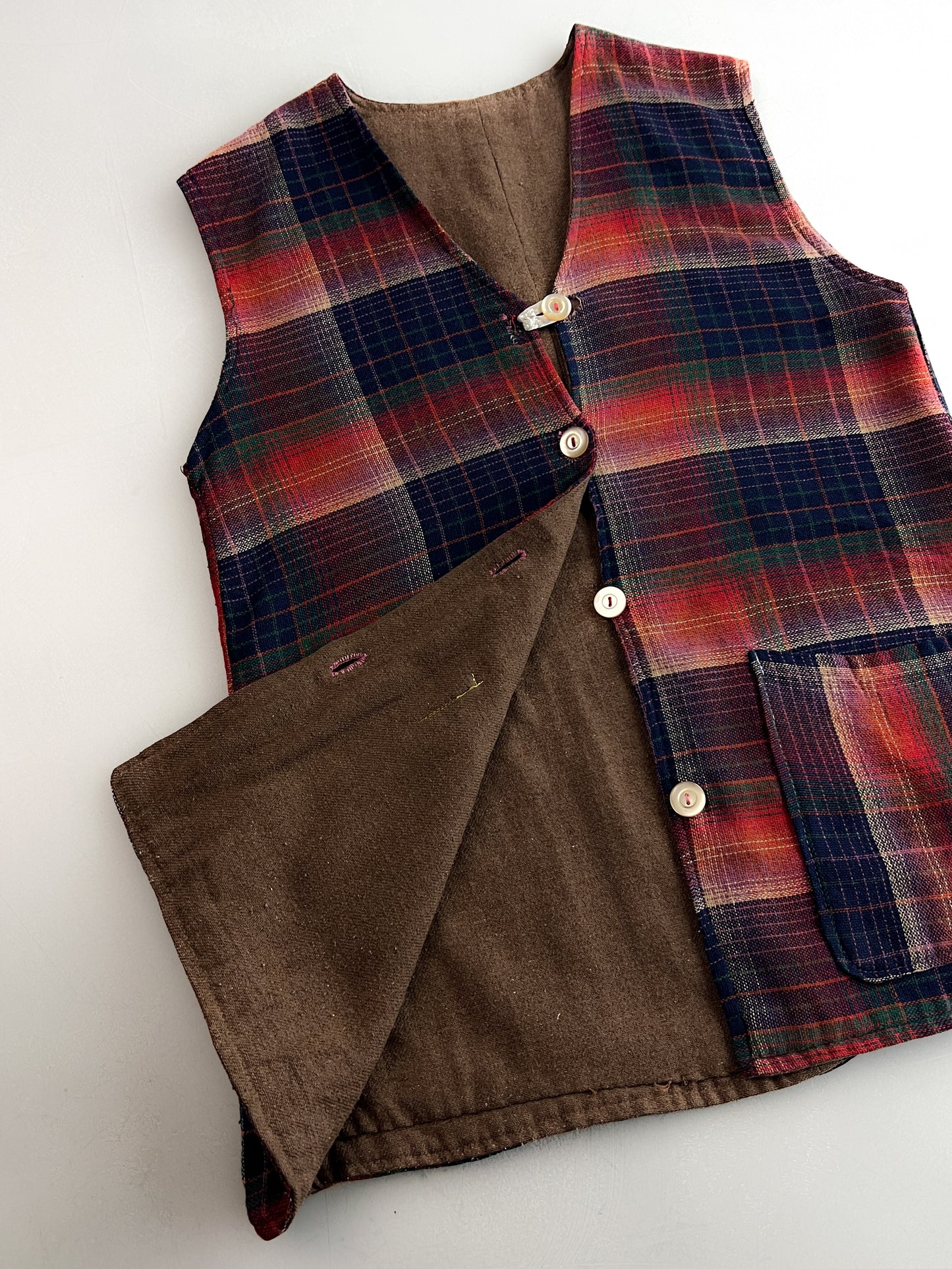 Wool Plaid Vest [S/M]