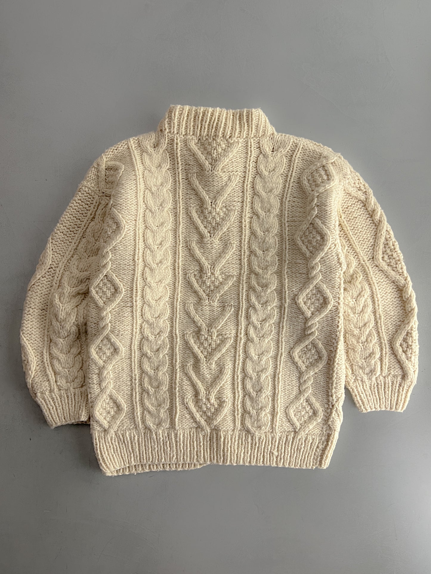 Cable Knit Wool Fisherman Sweater [XL]