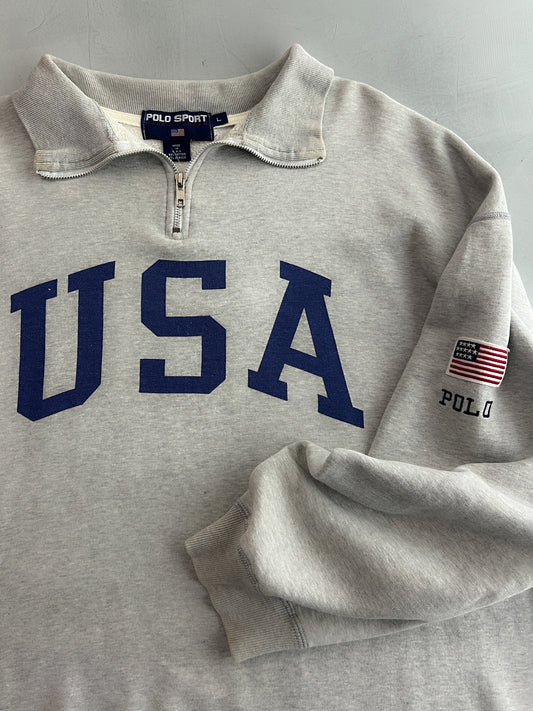 Polo Sport Quarter Zip USA Sweatshirt [XL]