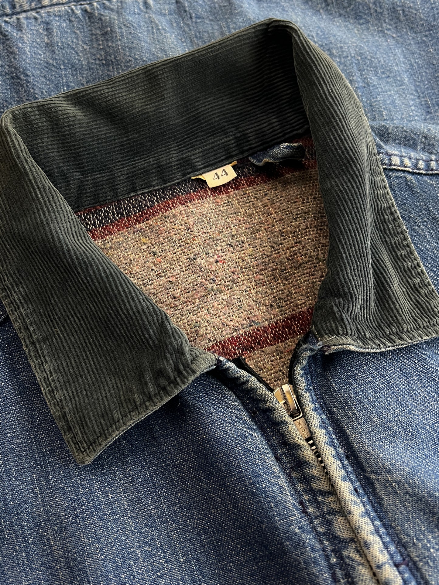 1960's Blanket Lined Denim Jacket [L]