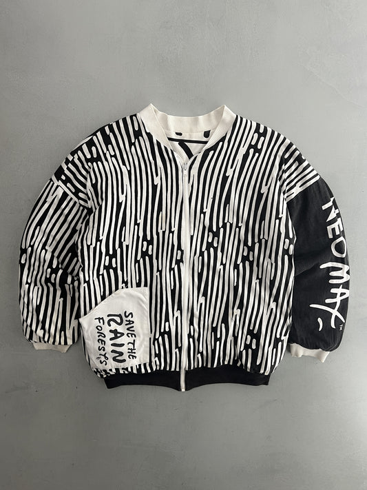 1980's Peter Max Expressionist "Save The Rainforest" Jacket [XL]