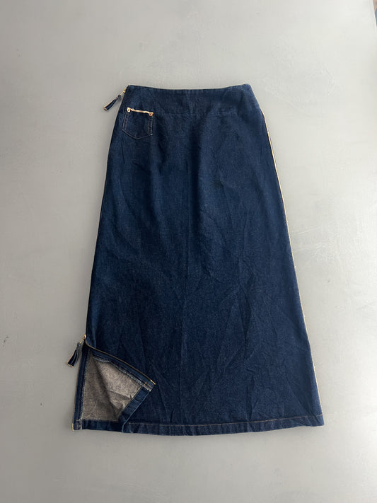 Selvedge Denim Side Zip Skirt [27"]