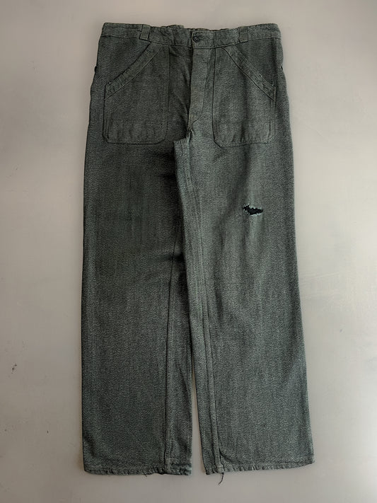 1960's Swiss Army Salt 'n' Pepper Work Pants [38"]