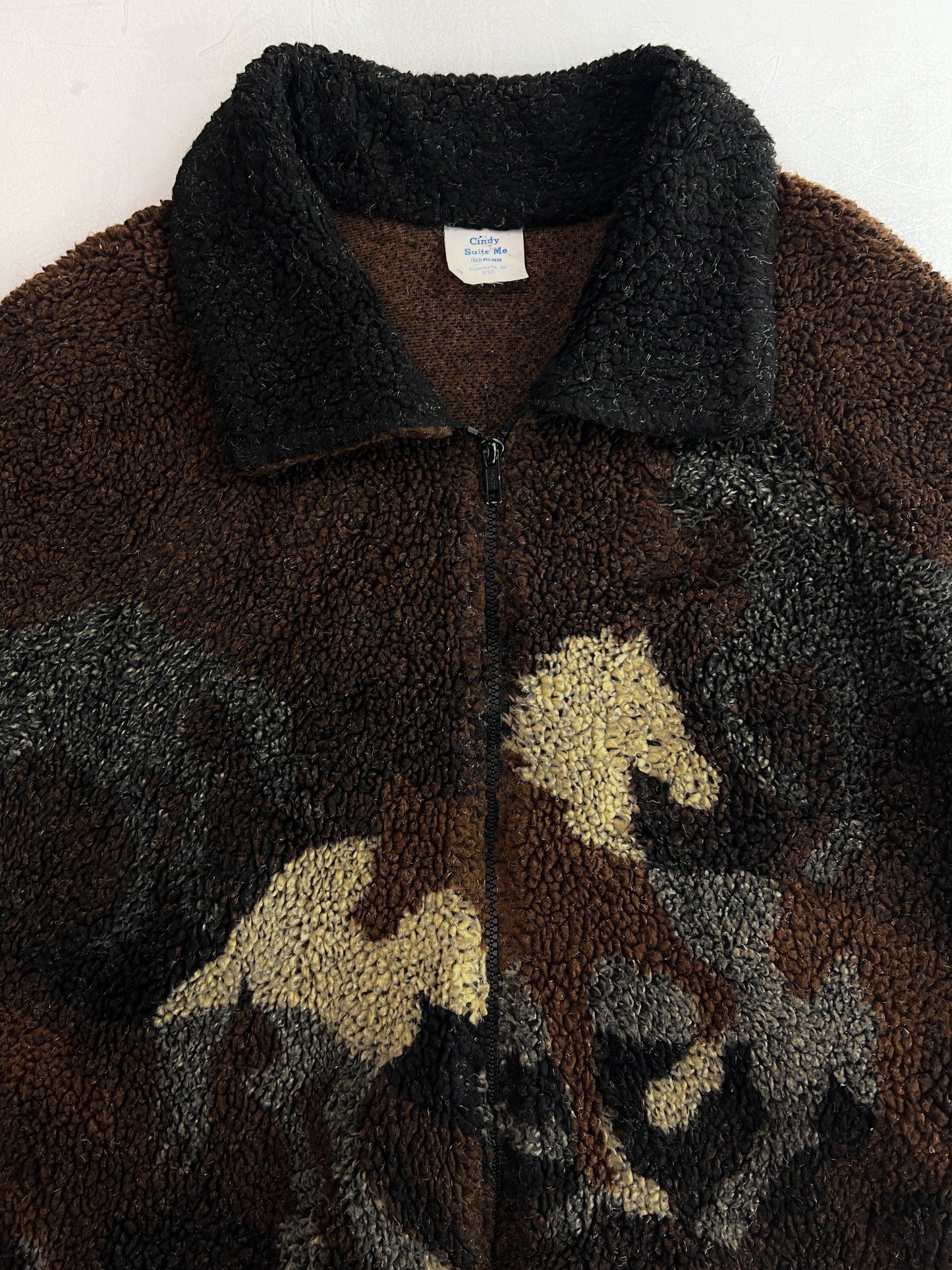 1990's Horse Motif Deep Pile Fleece [XL]