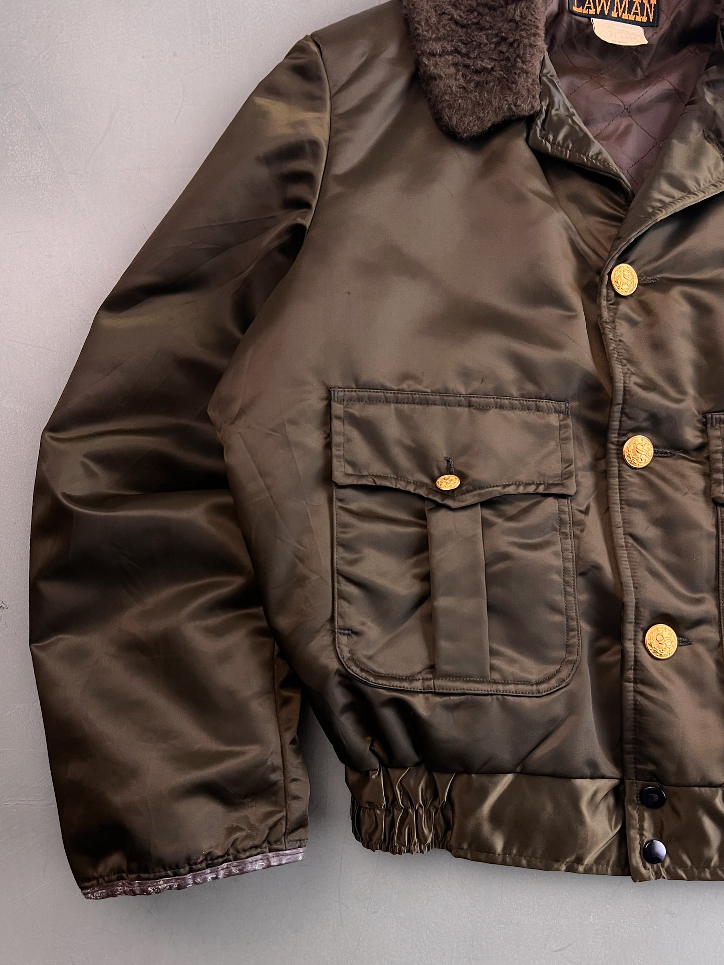 The Lawman Nylon Bomber Jacket [L]