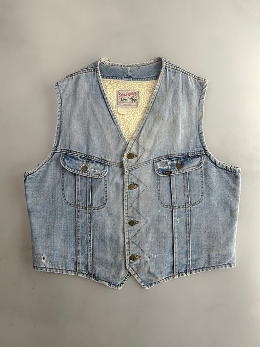 1980's Thrashed Lee Storm Rider Denim Vest [XL]