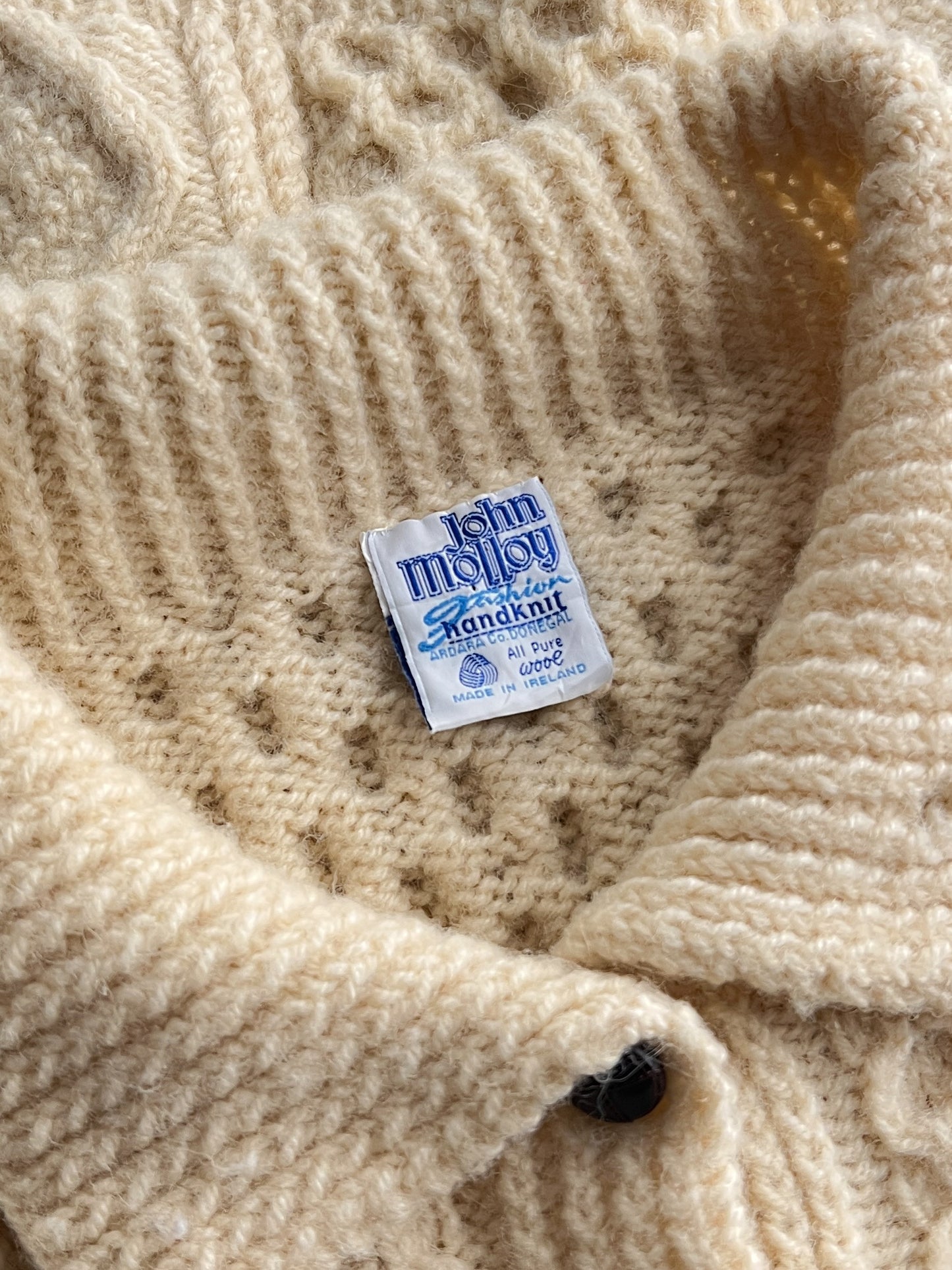 John Molloy Cable Knit Wool Fisherman Sweater [XL]