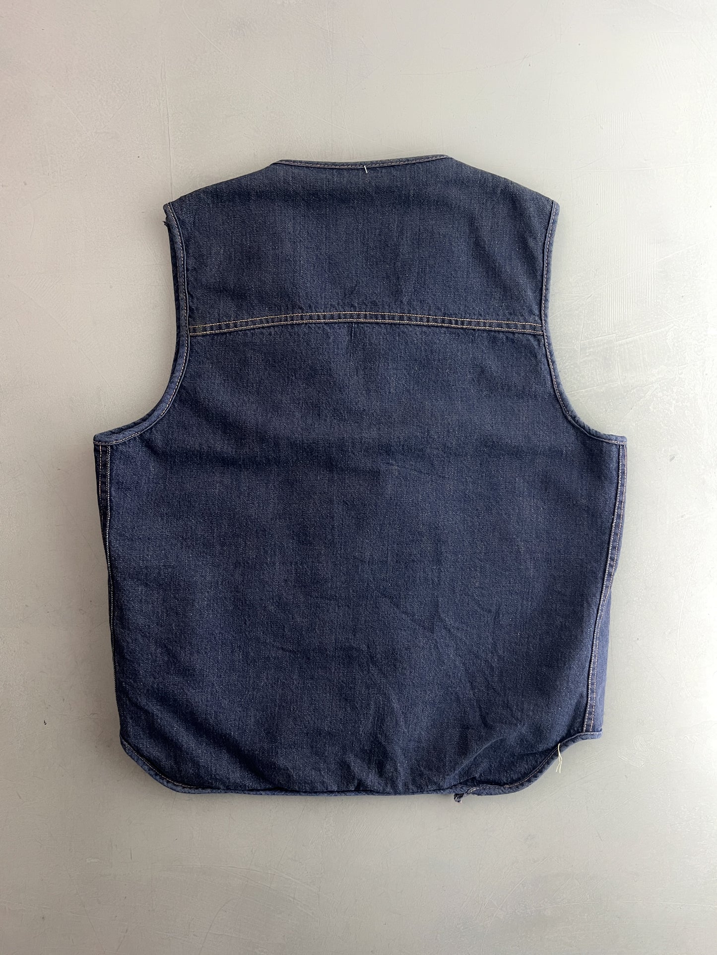 Sears Roebucks Shearling Denim Vest [L]