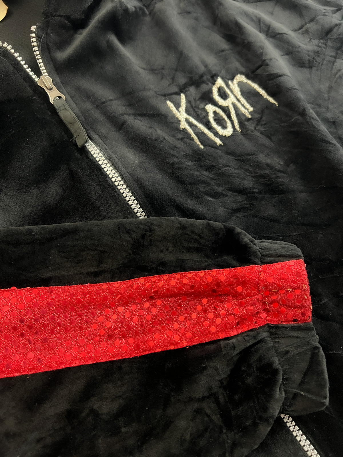 Late 90's KORN Velour Sequin Track Jacket [L/XL]