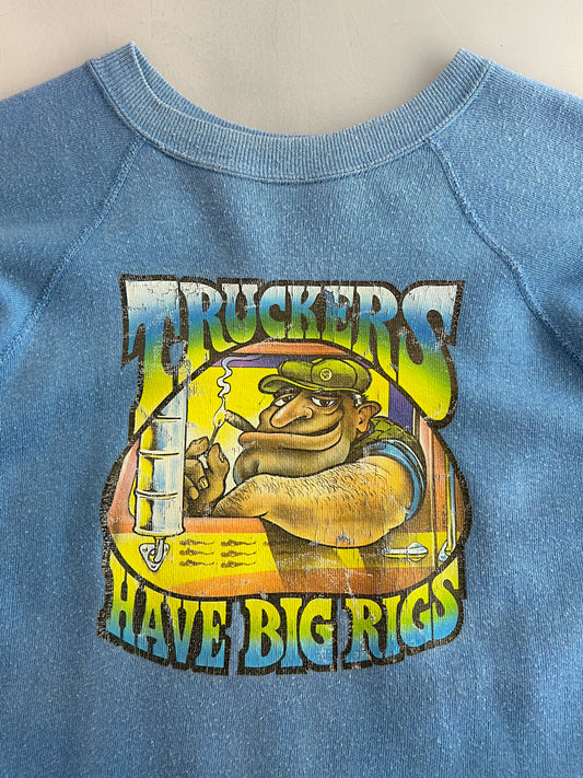 1980's Truckers Have Big Rigs Short Sleeve Sweatshirt [L/XL]