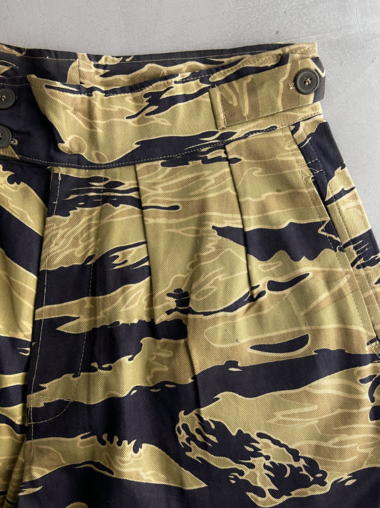 Pleated Tiger Camo Shorts [34”]