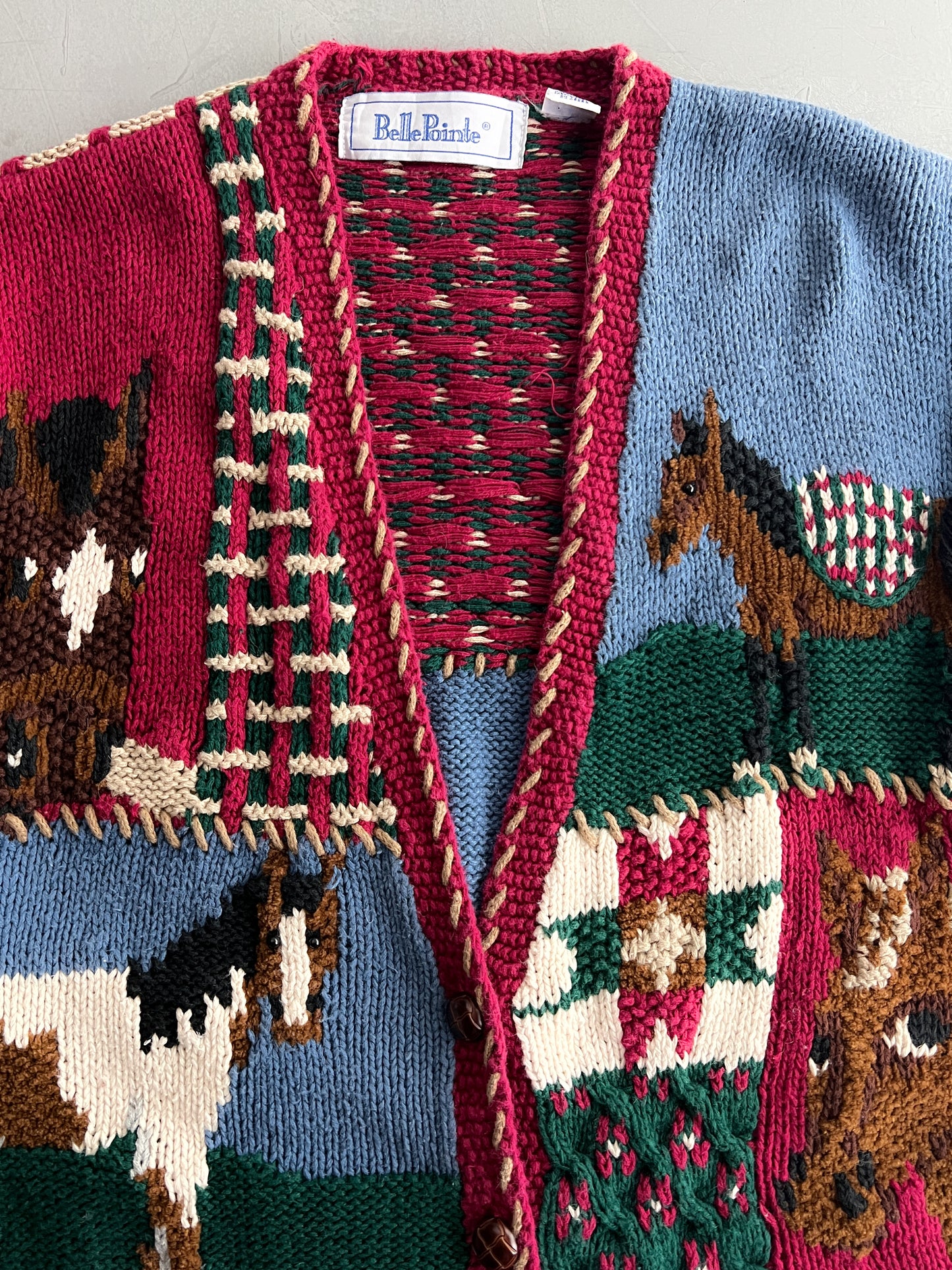 Belle Pointe Hand Knitted Horse Cardigan [L]