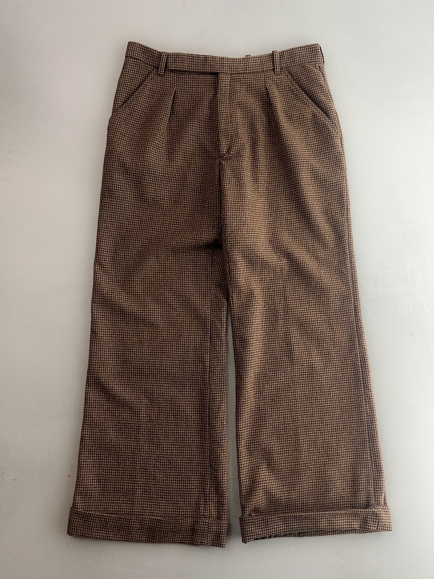French Houndstooth Wool Trousers [32"]