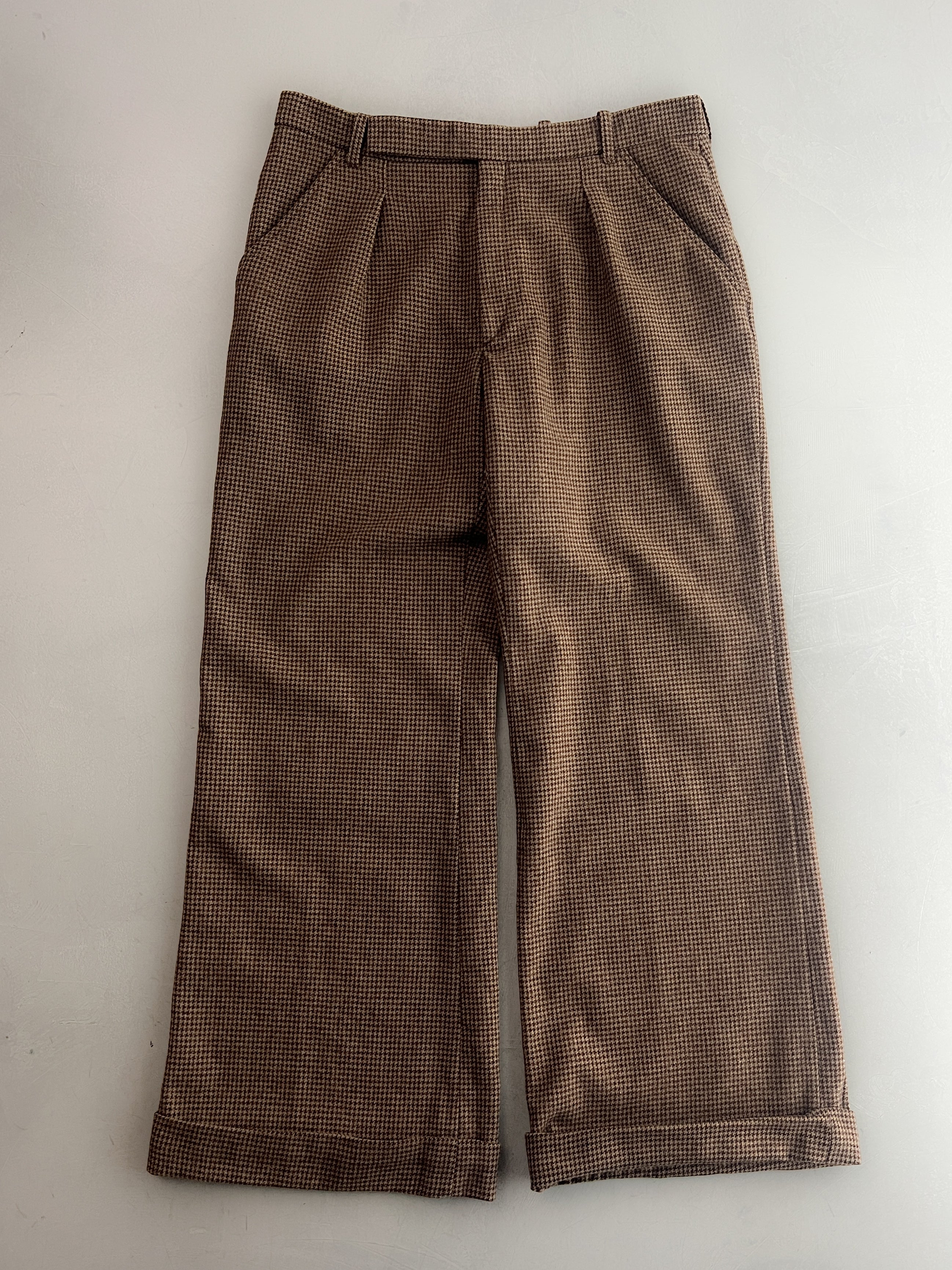 French Houndstooth Wool Trousers [32"]