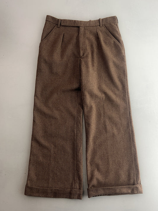 French Houndstooth Wool Trousers [32"]
