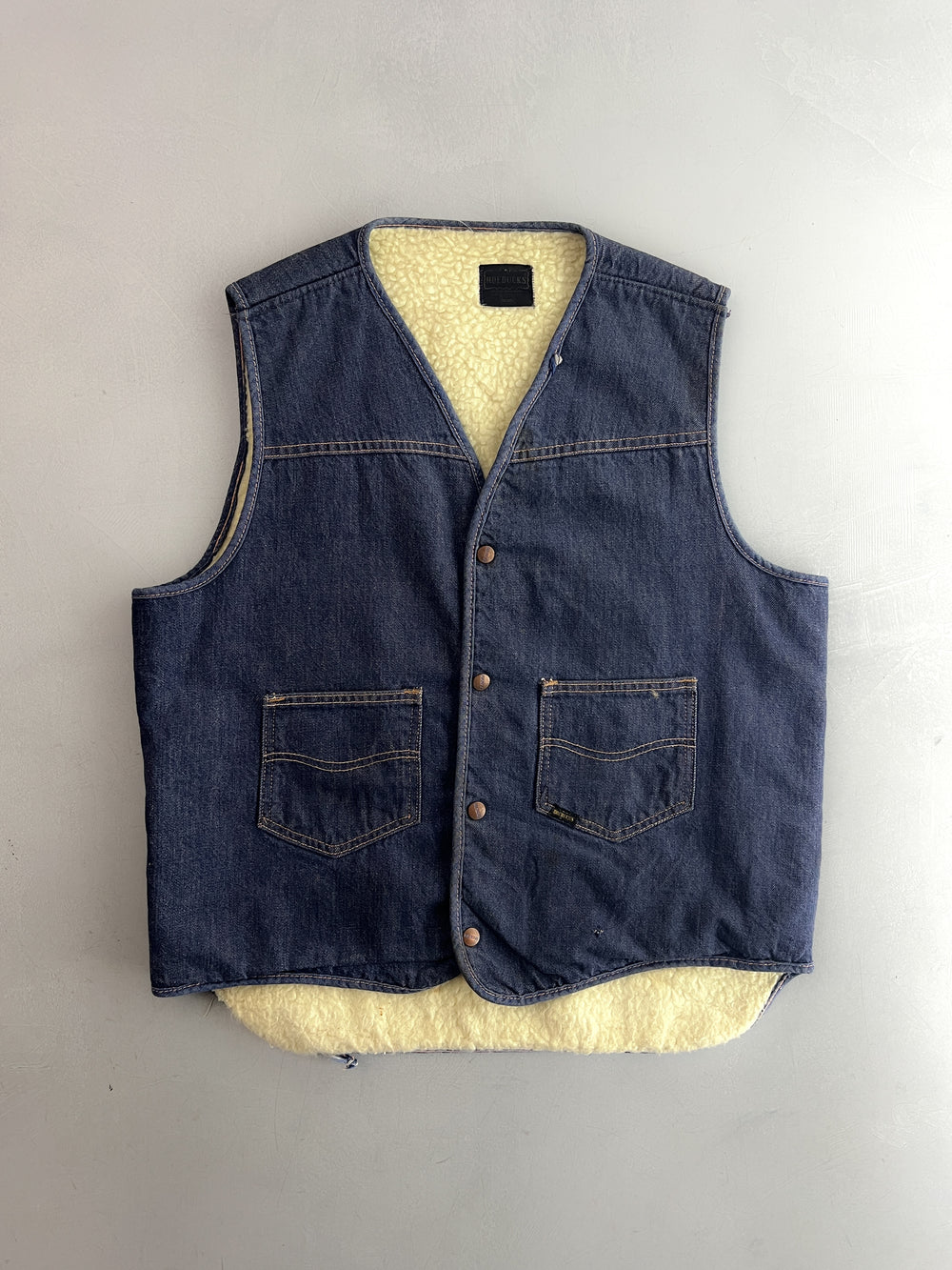 Sears Roebucks Shearling Denim Vest [L]