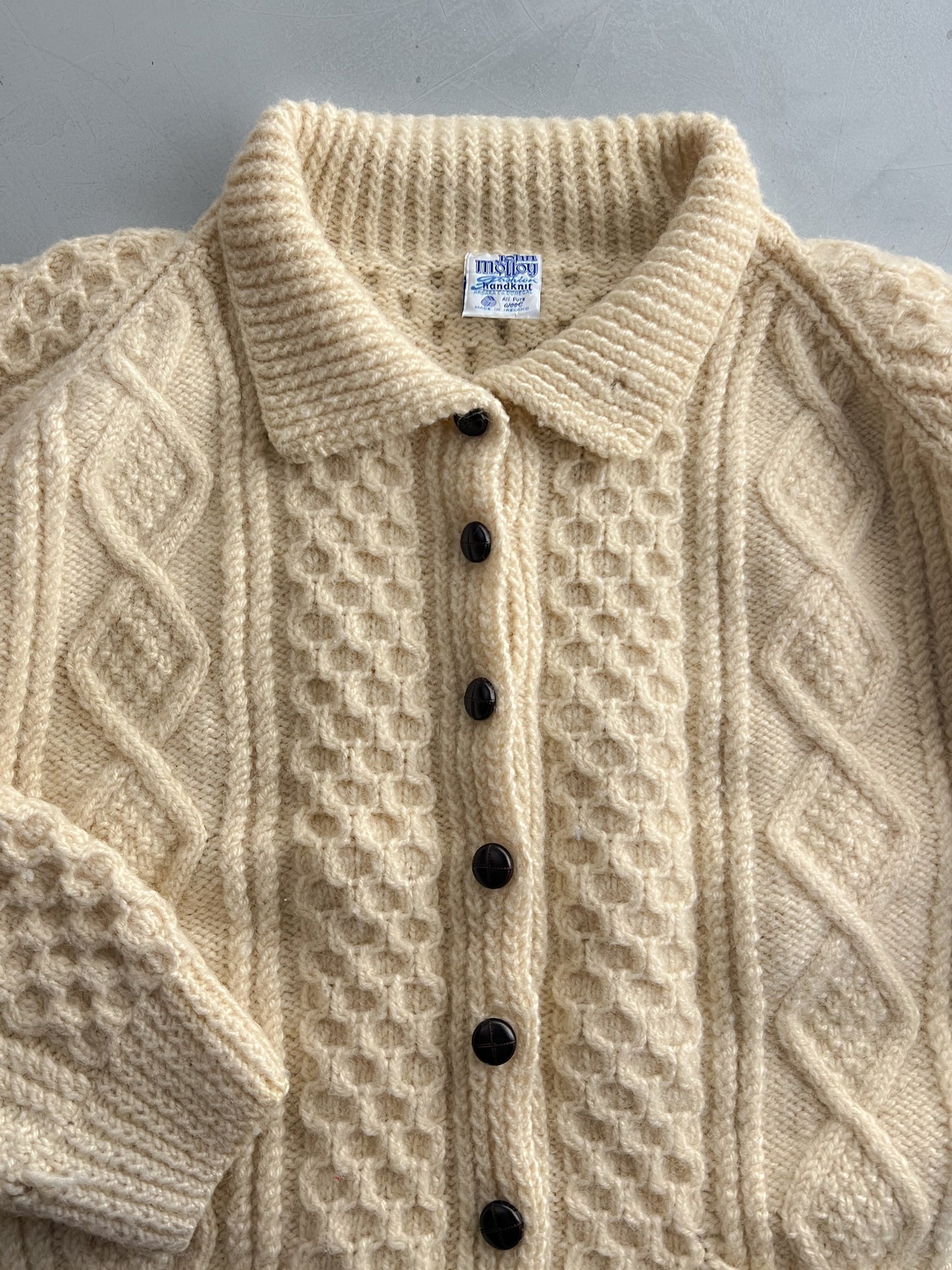 John Molloy Cable Knit Wool Fisherman Sweater [XL]