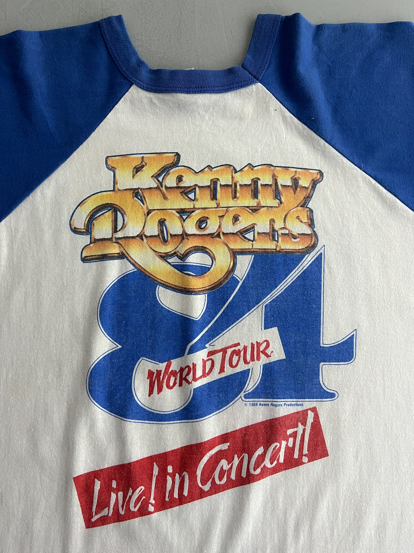 ‘84 Kenny Rogers World Tour Raglan Tee [L]
