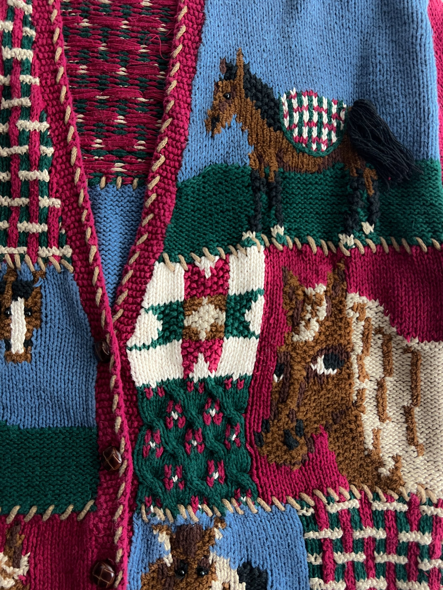 Belle Pointe Hand Knitted Horse Cardigan [L]