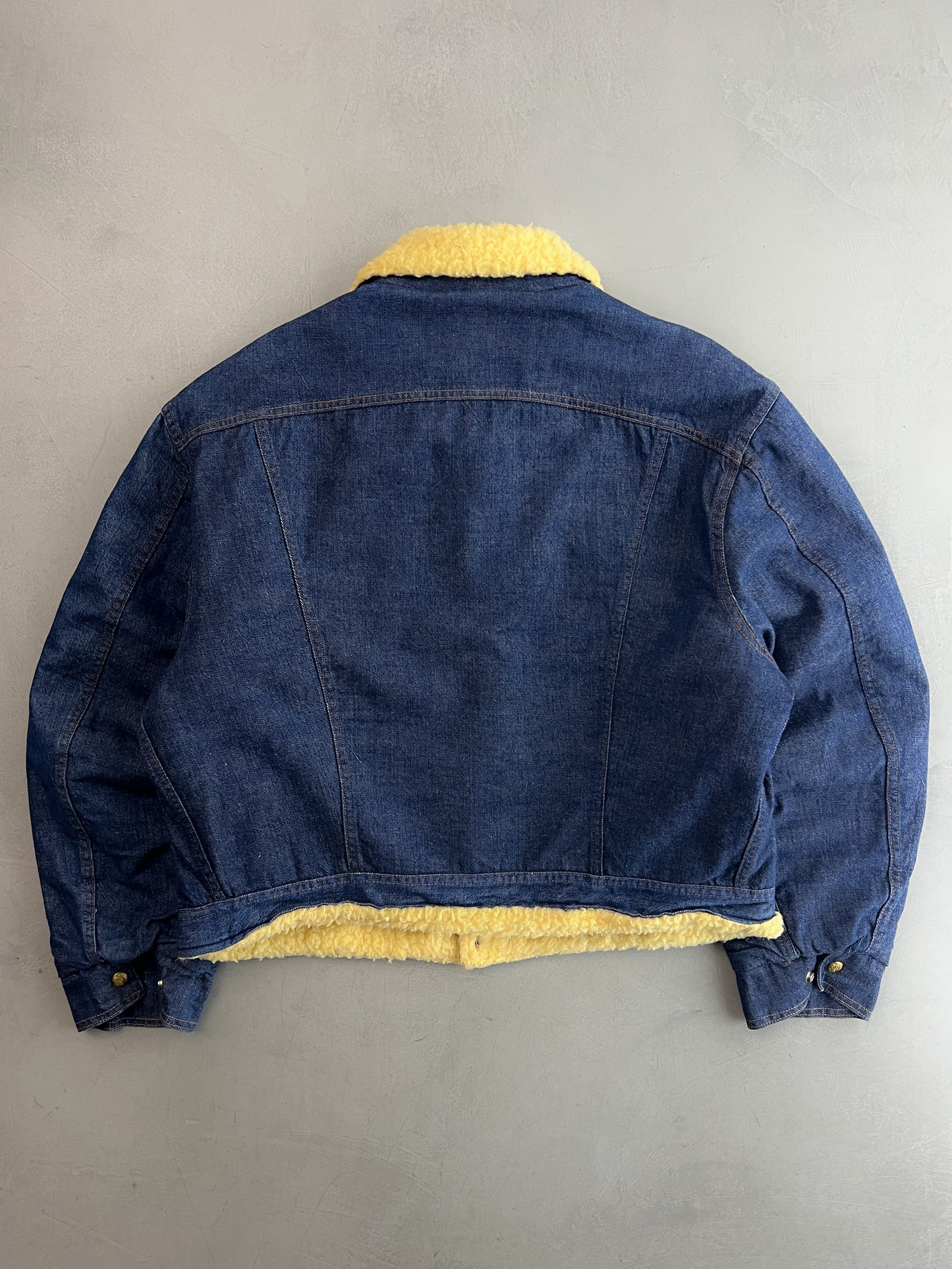 1970's Carters "Watch The Wear" Sherpa Lined Denim Jacket [XL]