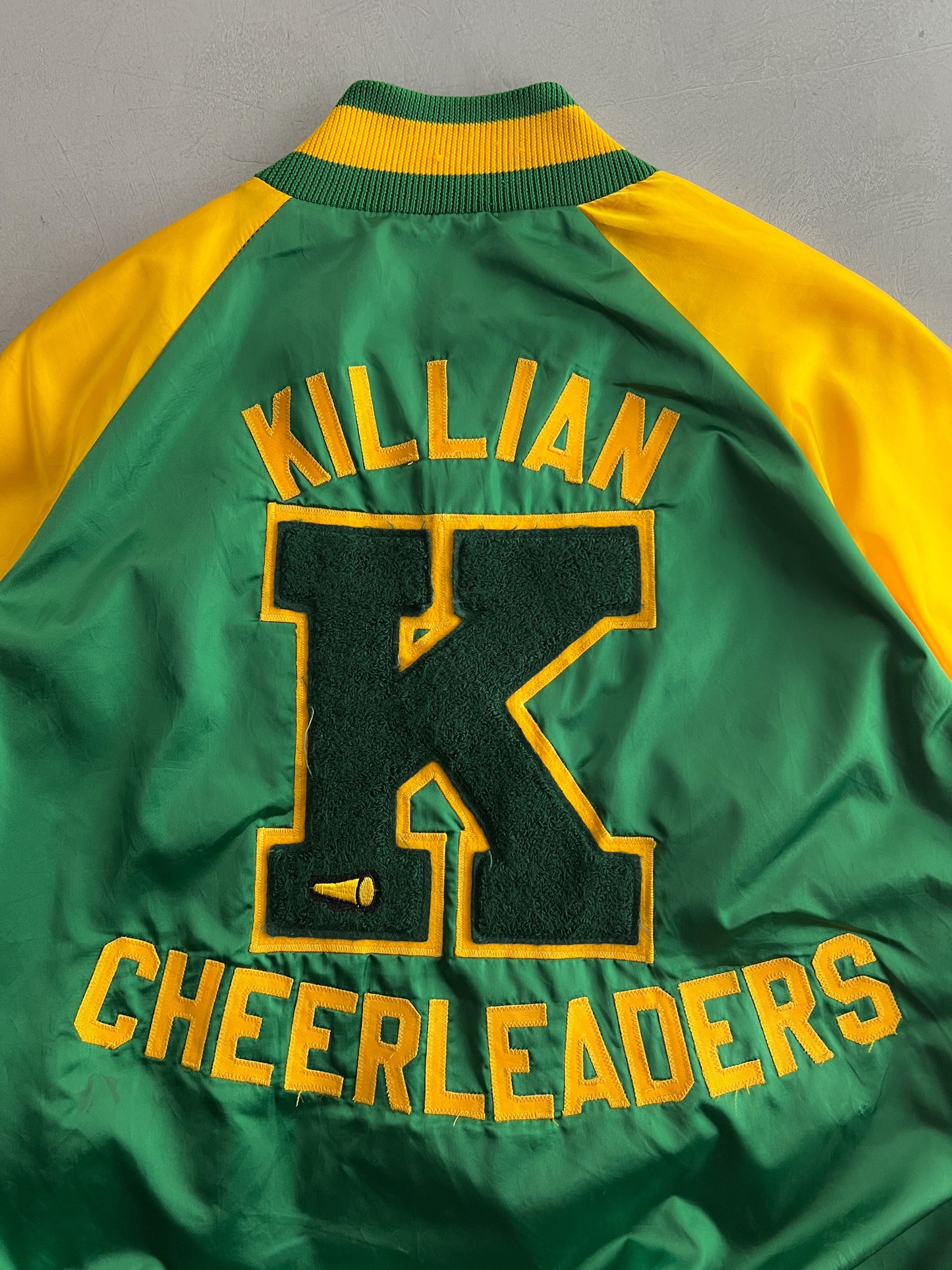 1990's Killian Cheerleaders Satin Bomber Jacket [L]