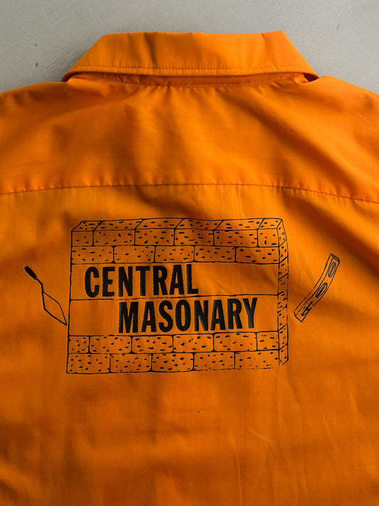 1970's King Louie 'Central Masonry' Bowling Shirt [L/XL]