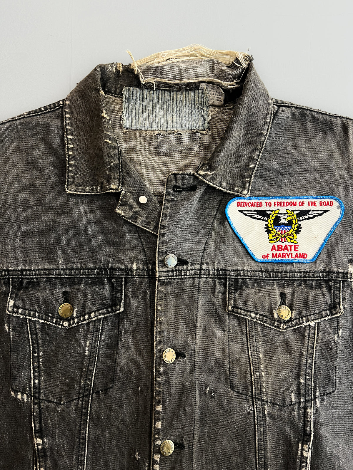 Thrashed Denim Biker Jacket [L/XL]