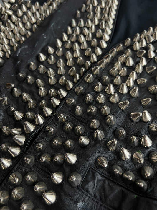 Very Studded Leather Waistcoat [M]