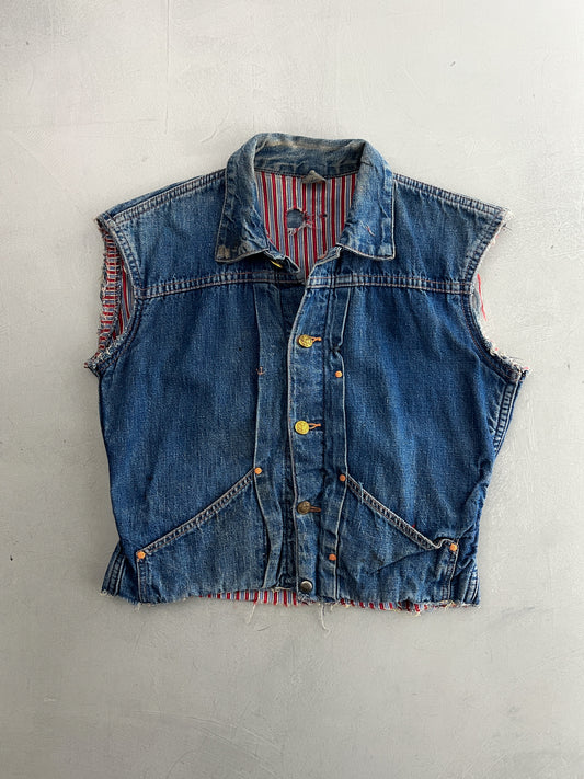 1960's Selvedge Denim Hippie Vest [XS-S]