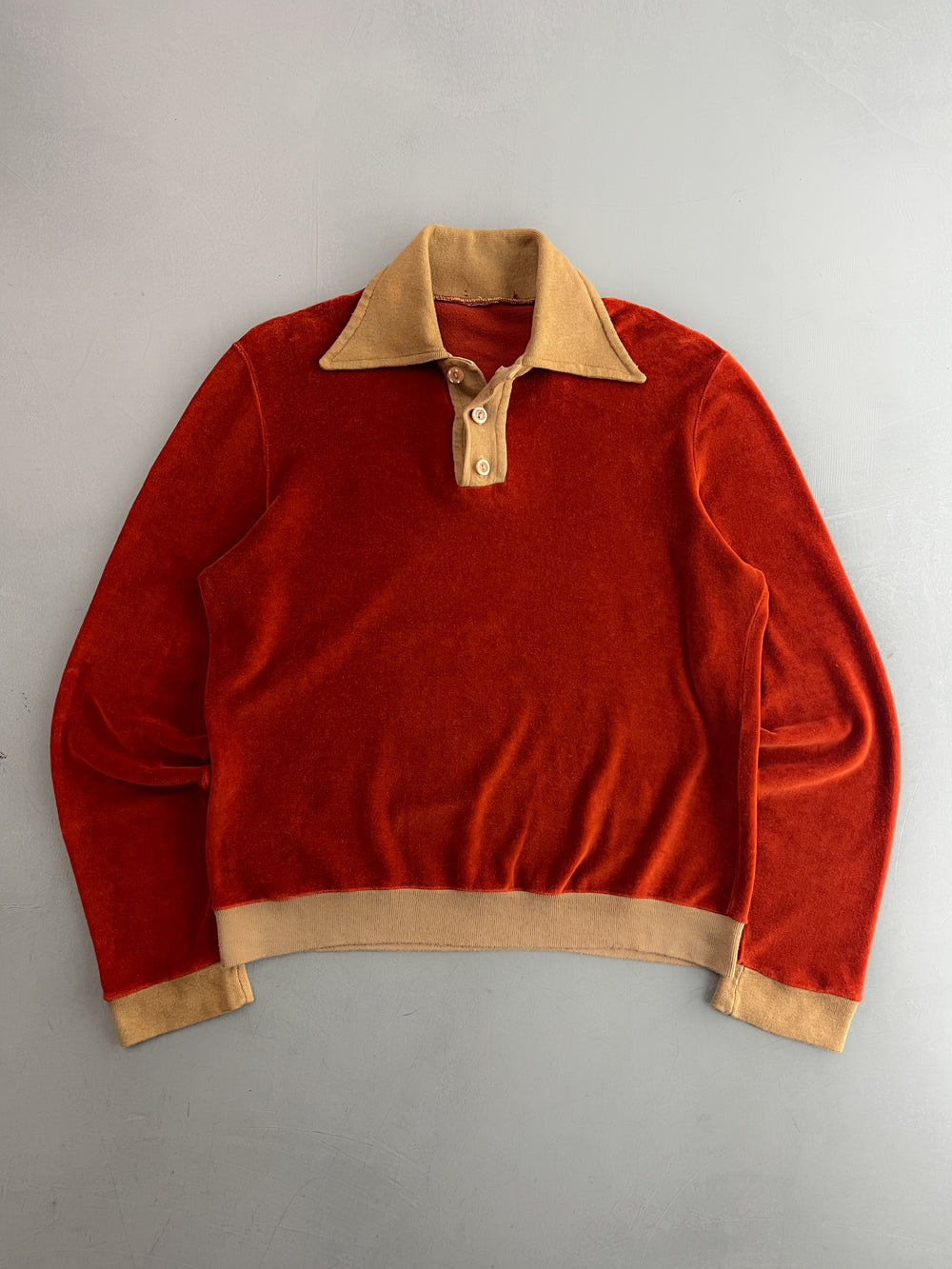 1970's Two Tone Velour Sweatshirt [M/L]