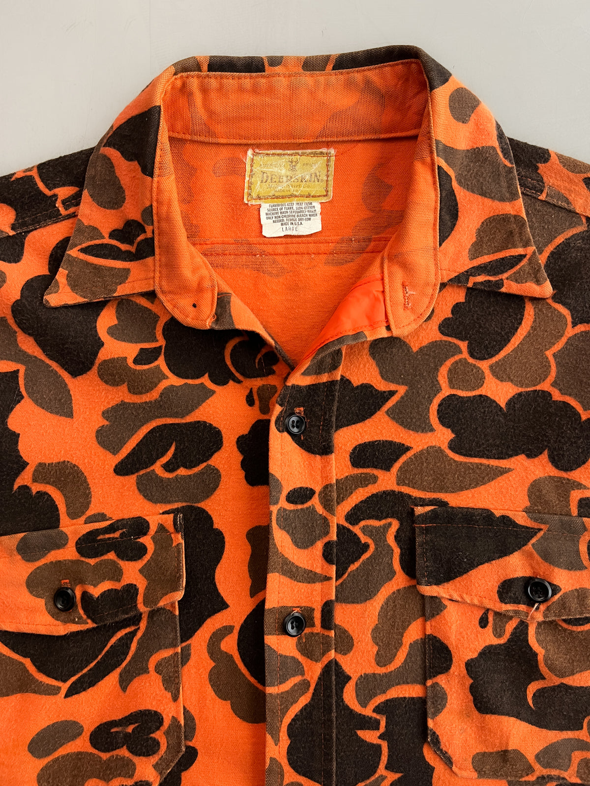 6363 Deerskin Survival Orange Camo Flannel [L]