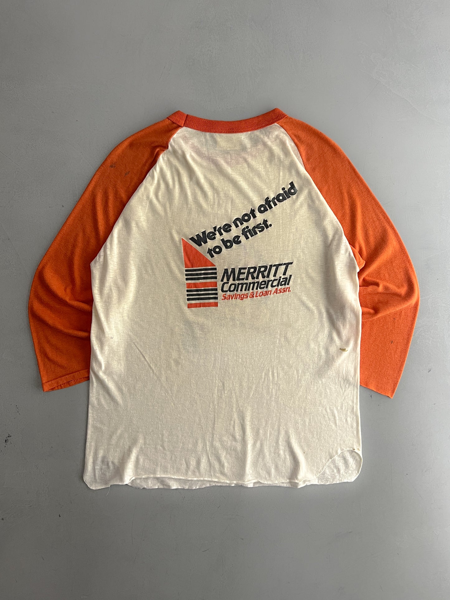 Thrashed 1980's Orioles Raglan Tee [L]