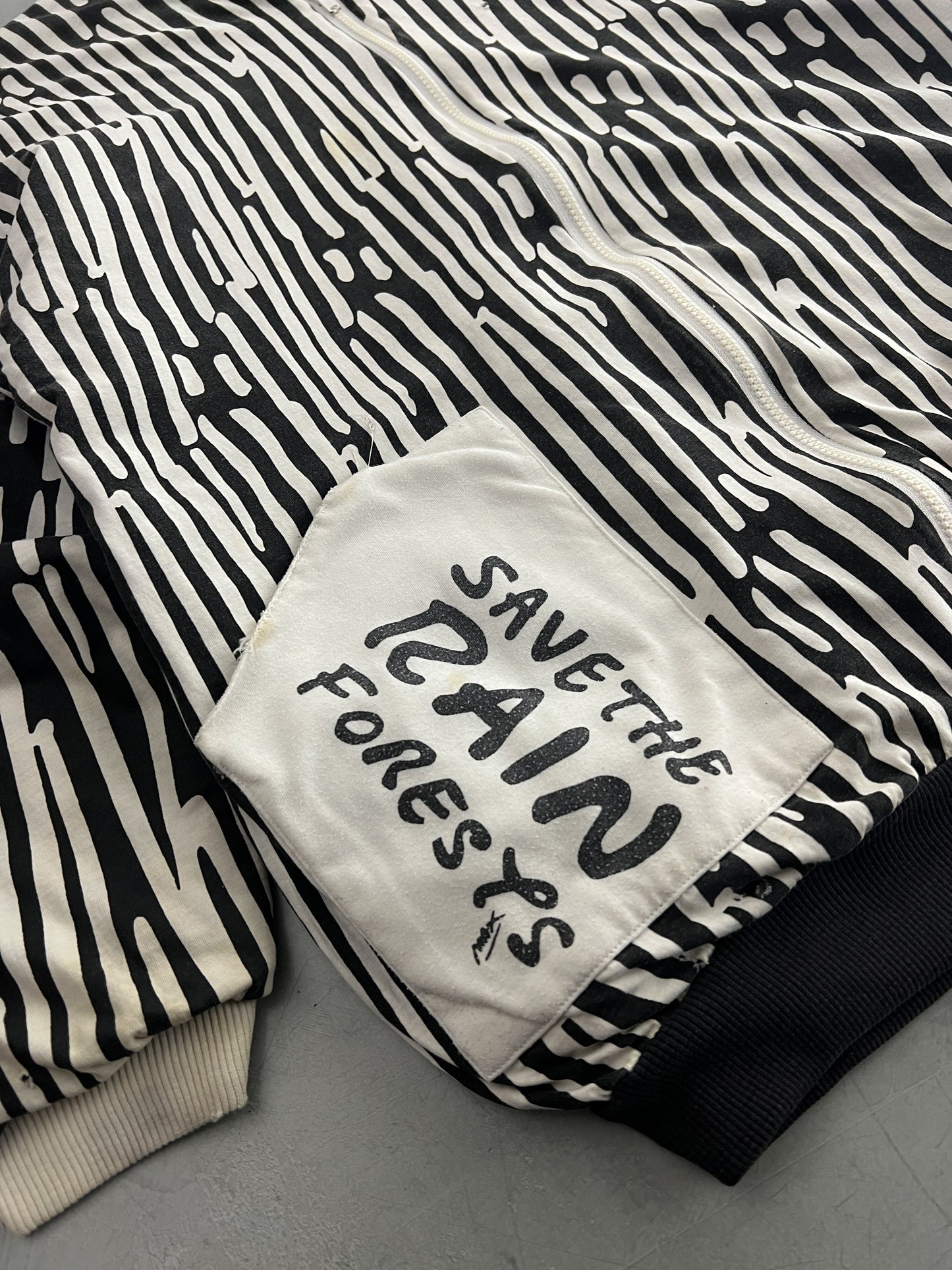 1980's Peter Max Expressionist "Save The Rainforest" Jacket [XL]