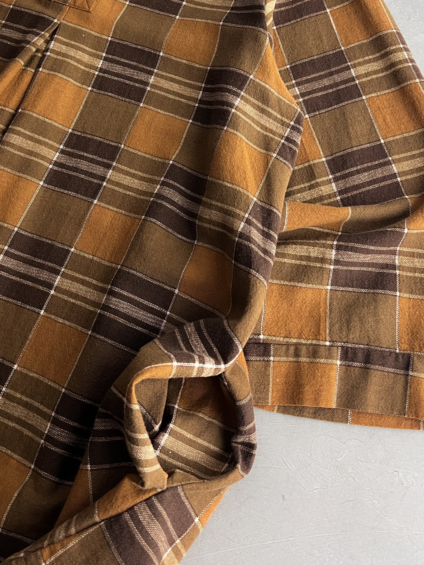 Plaid Pullover Work Smock [S]