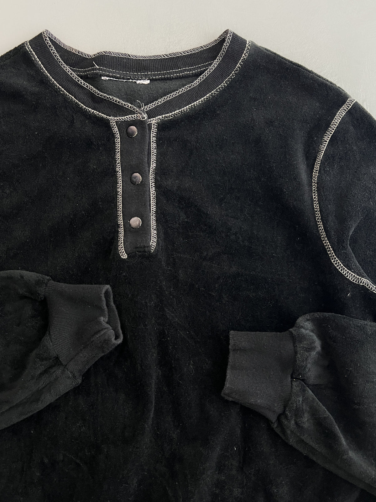 1970's Velour Henley [XS]