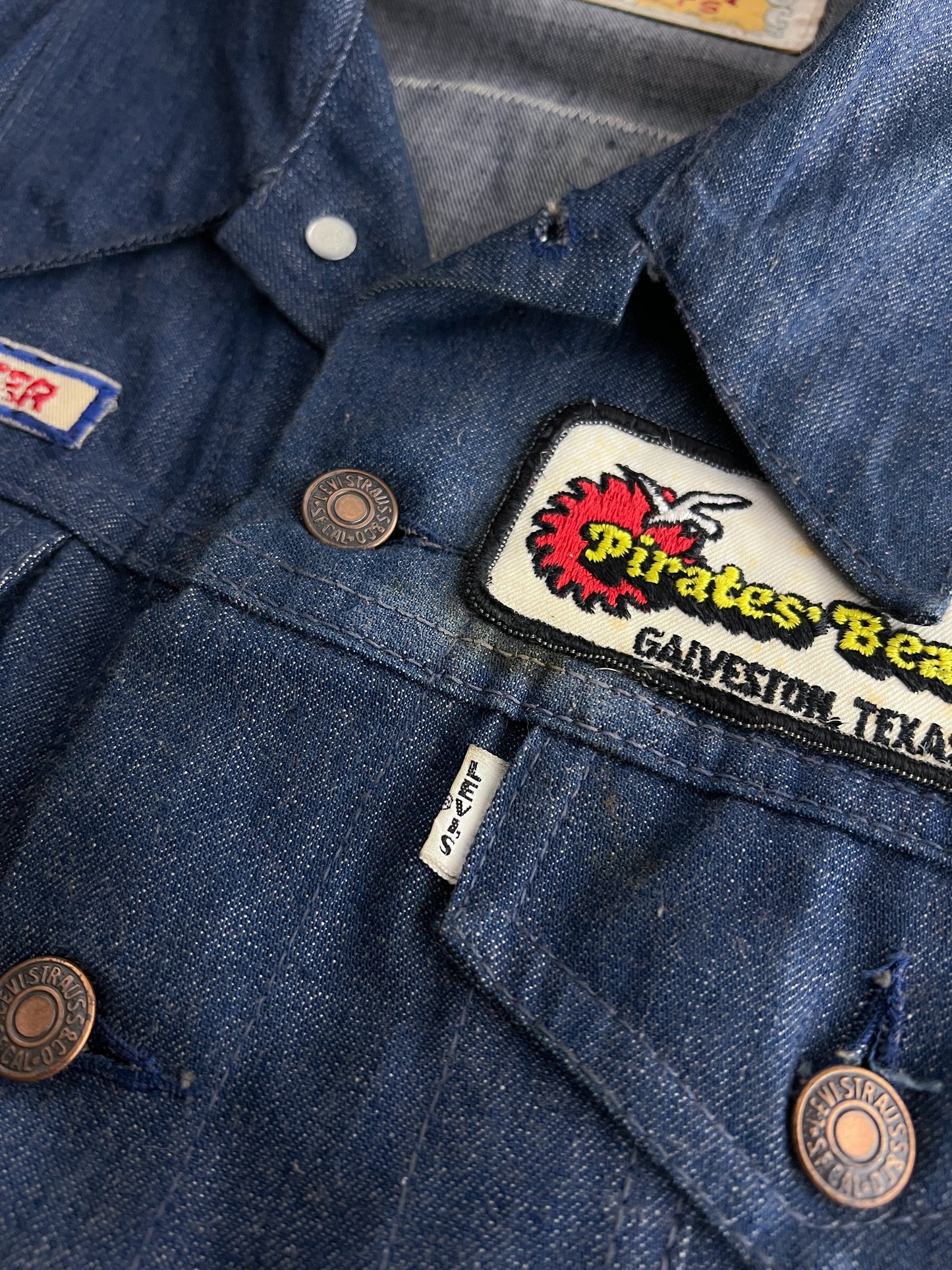 1970's Levis Big E Slim Fit "Night Riders" Motorcycle Club Vest [M/L]