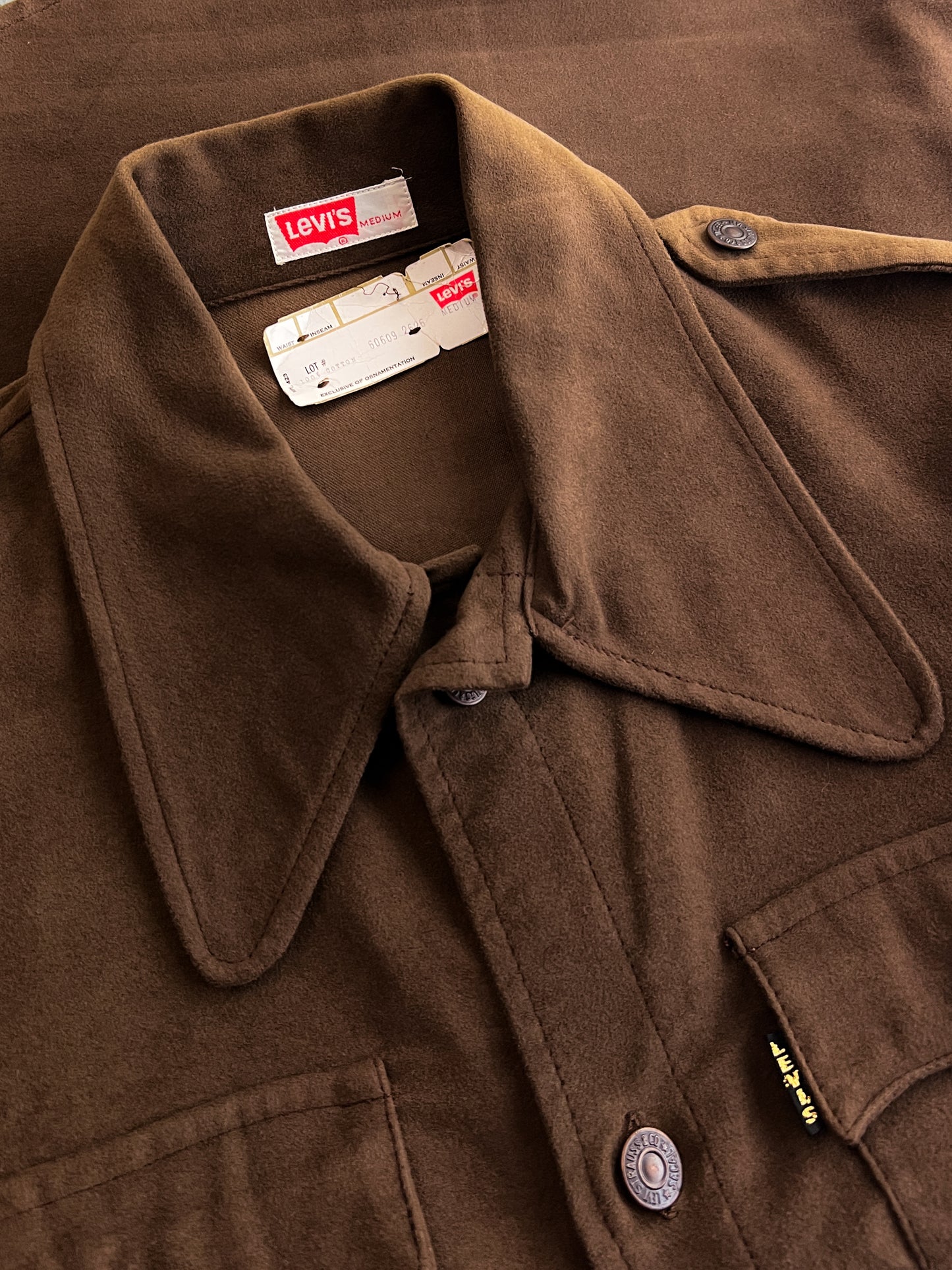 Deadstock 1970's Levis Big E Brushed Faux Suede Shirt [M]
