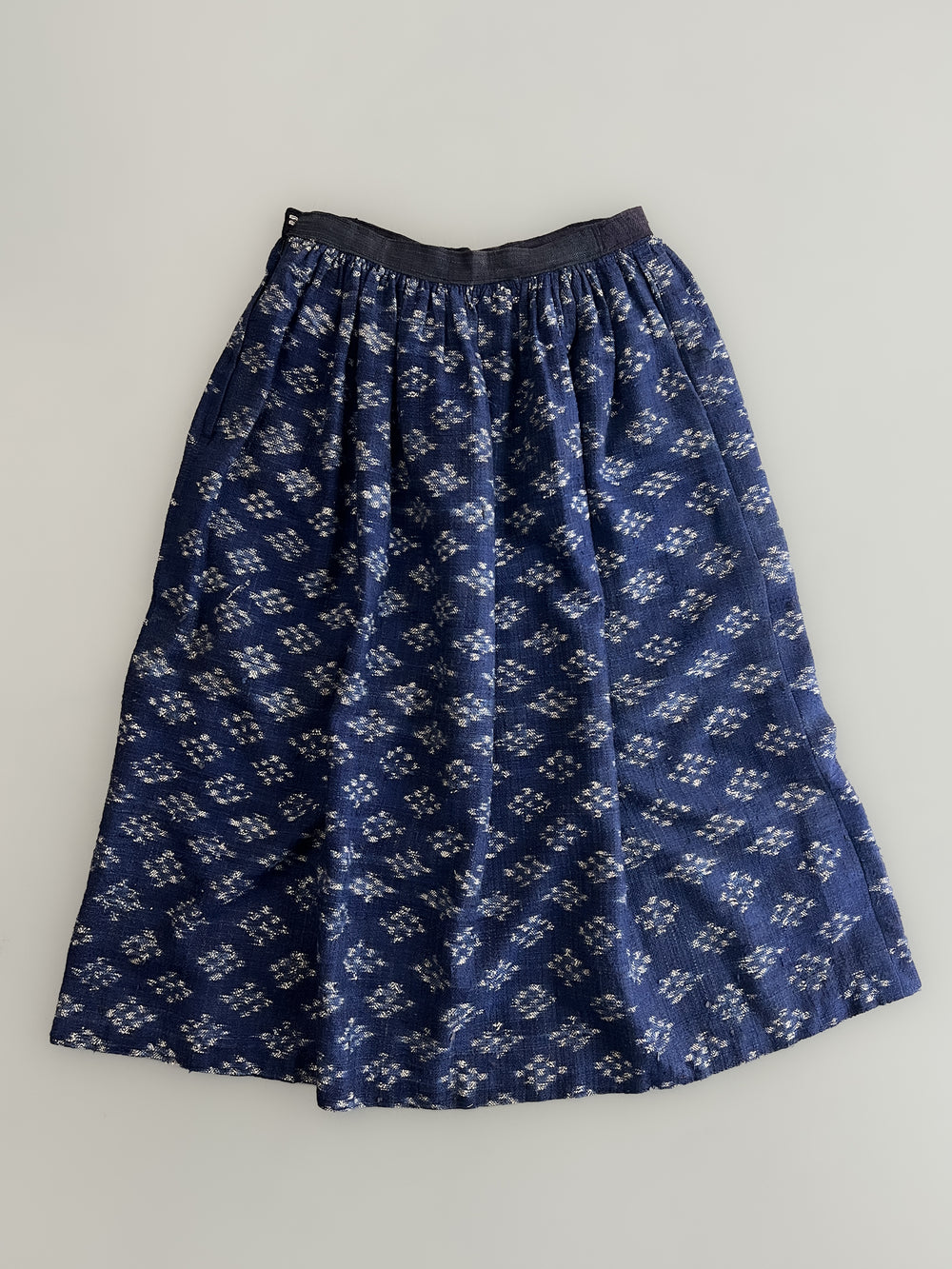 Japanese Indigo Kasuri Woven Skirt [29"]