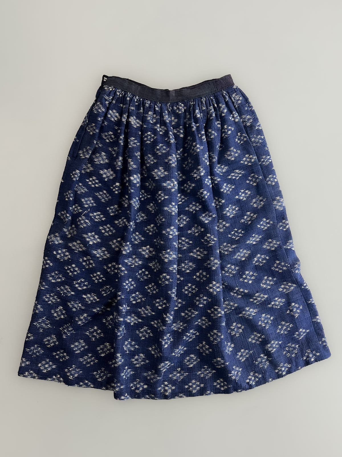 Japanese Indigo Kasuri Woven Skirt [29"]