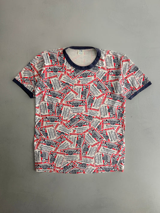 1970's Budwiser All Over Print Ringer [M]