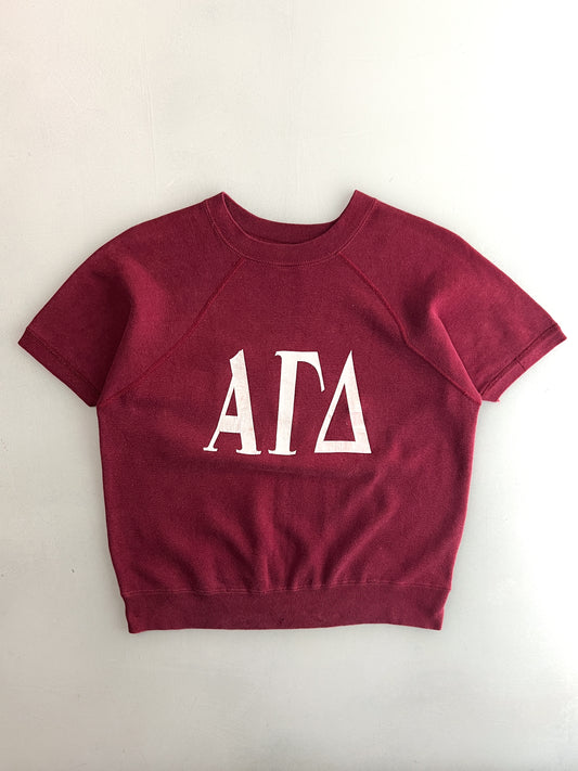 50's/60's Faded Sorority Short Sleeve Sweatshirt [M/L]