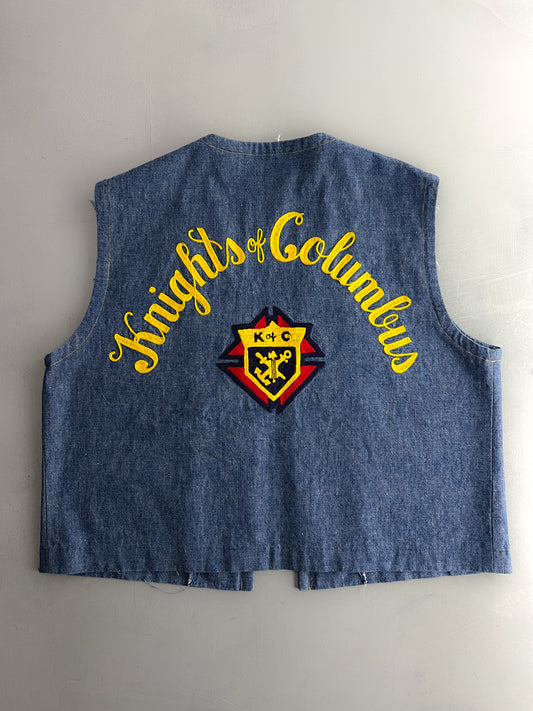 Knights Of Columbus Chain Stitch Denim Vest [L/XL]