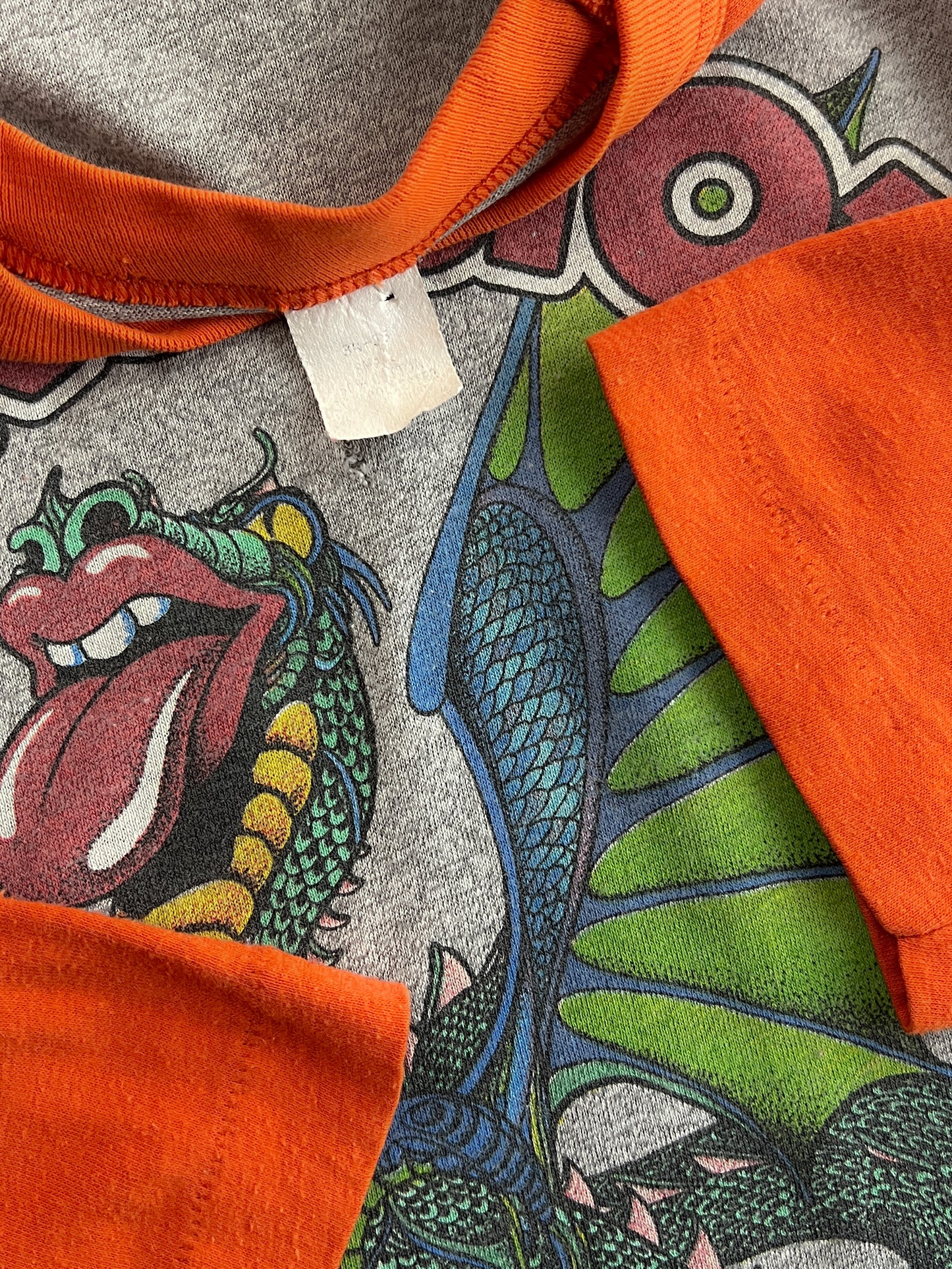 '81 The Rolling Stones U.S Tour Raglan Tee [S/M]