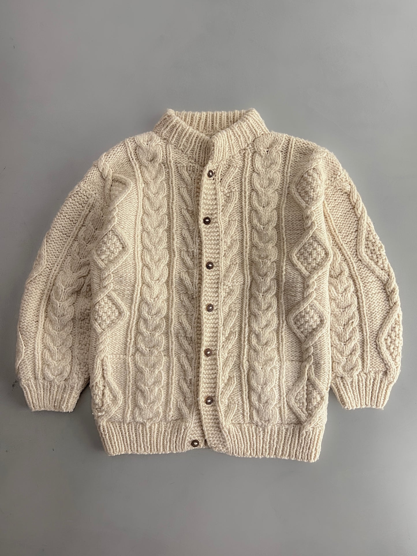 Cable Knit Wool Fisherman Sweater [XL]
