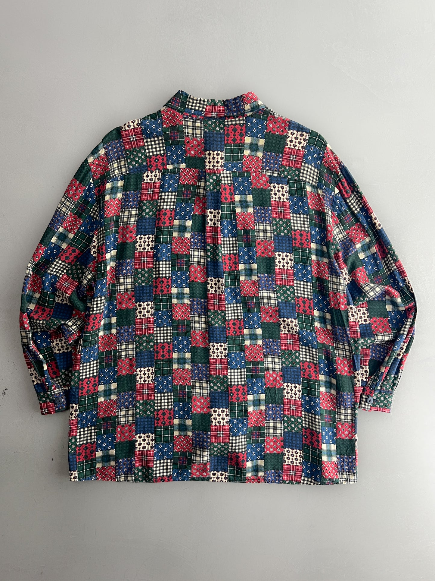 Patchwork Print Cotton Shirt [M/L]