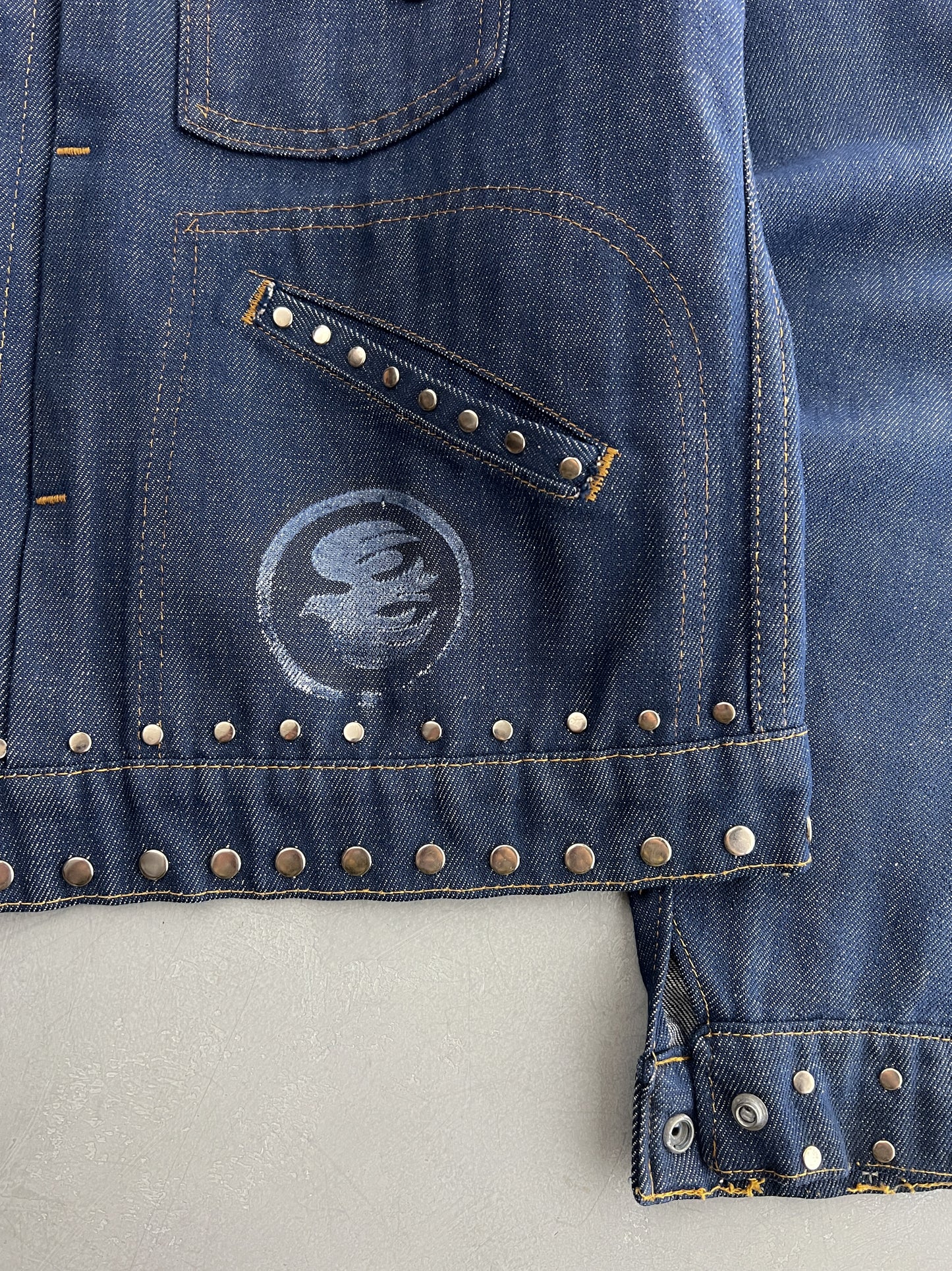 1960's Studded Harvey Ball Denim Jacket [L]