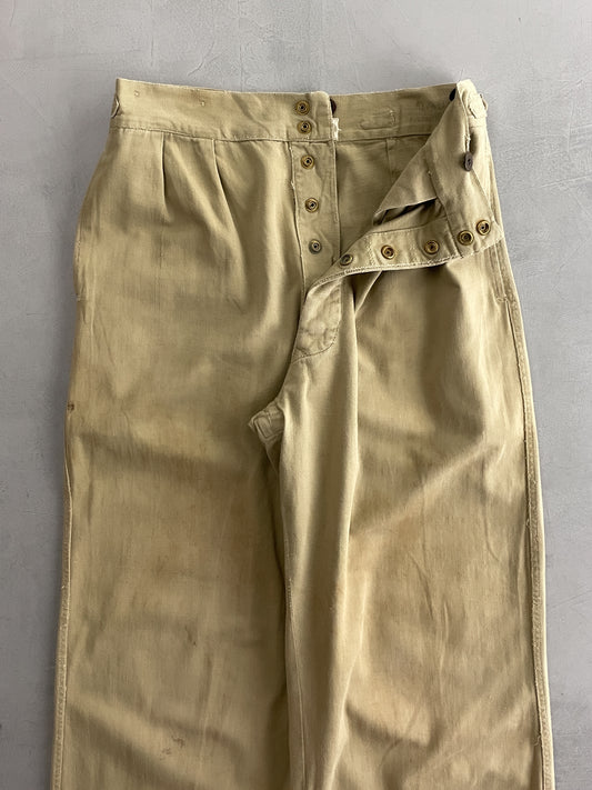 50's Aus Military Press Stud Pants [30"]