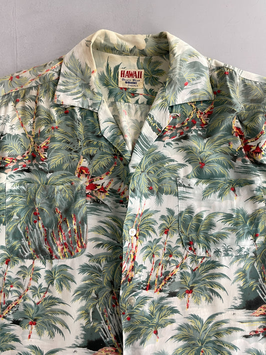 Waikiki Casuals Loop Collar Hawaiian Shirt [L]