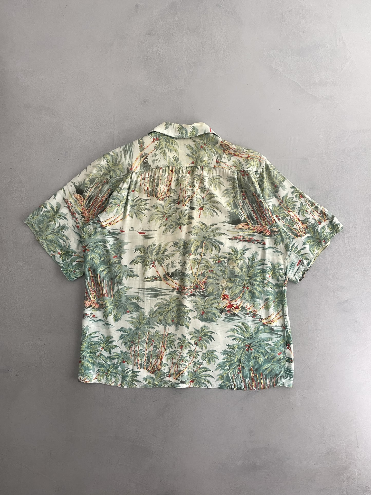 Waikiki Casuals Loop Collar Hawaiian Shirt [L]