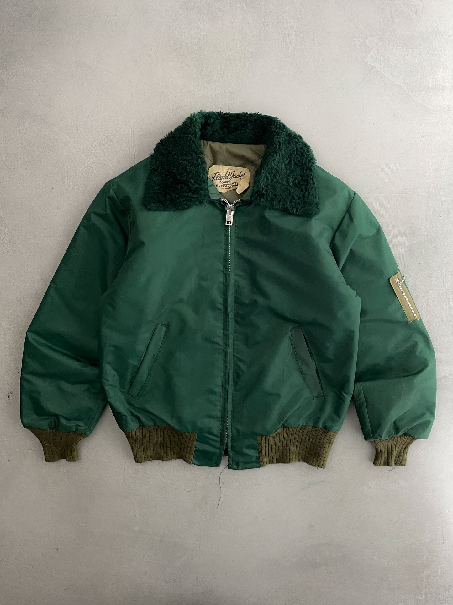 1970's Fleece Collar Flight Jacket [S]